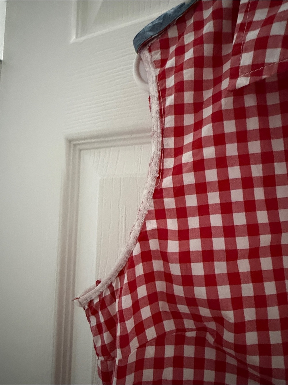 Tommy Hilfiger Red & White Gingham Sleeveless Button-Up Top - Picture 3 of 6